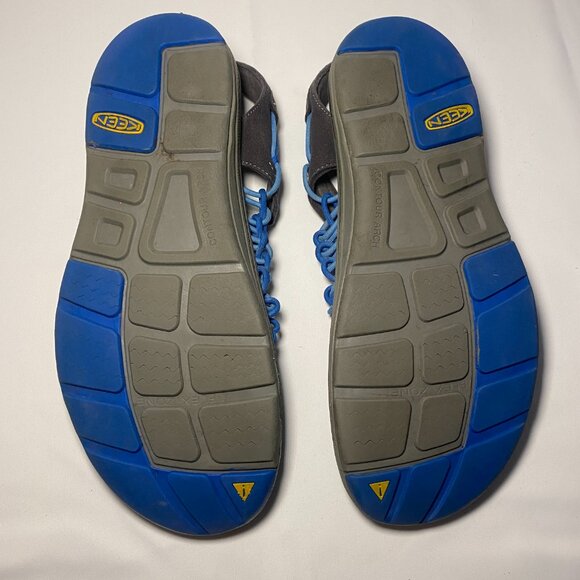 Keen Uneek Mens 10.5M Sandal Blue Aqua Paracord Bungee Outdoor Hiking Active EUC - Picture 7 of 10